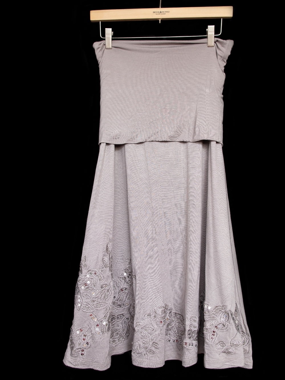 I.N.C. International Concepts convertible maxi embroidered strapless dress S